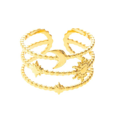 Triple Sun, Moon & Stars Ring - Hauslife