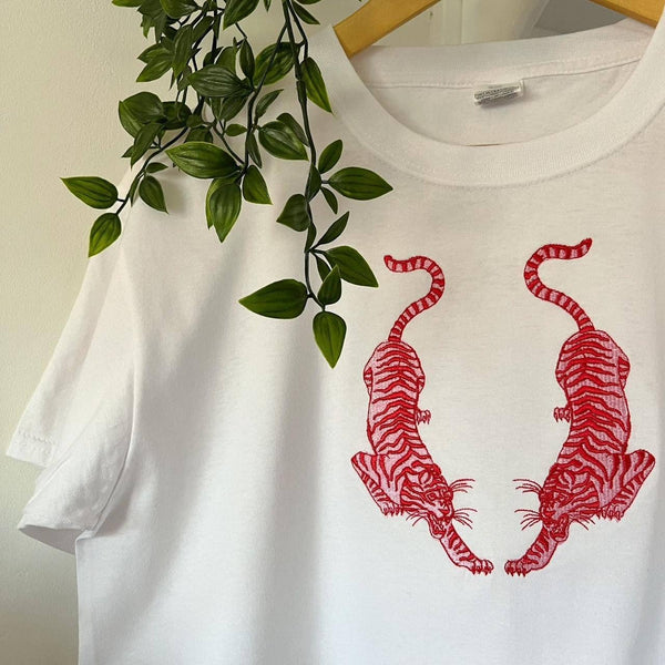 Twin Tigers Embroidered T-shirt - Hauslife