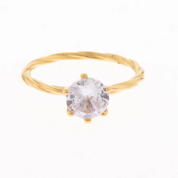 Twisted Band Cubic Zirconia Ring - Hauslife