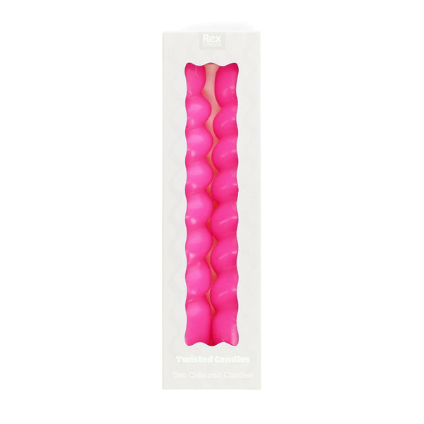 Twisted Candles (Pack of 2) - Bright Pink - Hauslife