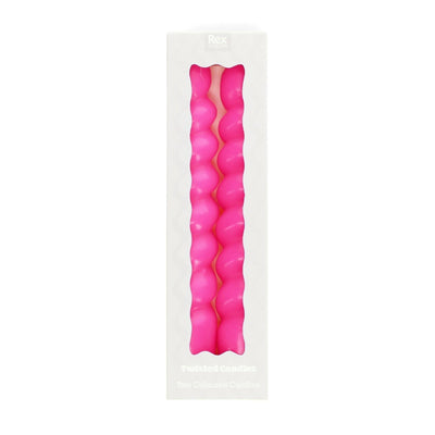 Twisted Candles (Pack of 2) - Bright Pink - Hauslife