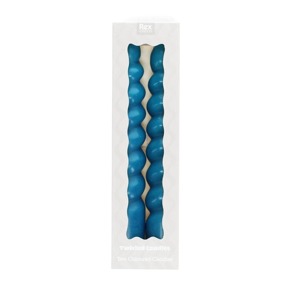 Twisted Candles (Pack of 2) - Dark Blue - Hauslife