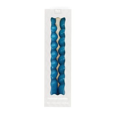 Twisted Candles (Pack of 2) - Dark Blue - Hauslife