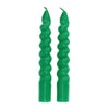 Twisted Candles (Pack of 2) - Dark Green - Hauslife