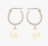 Twisted Rope Pearl Hoop Earrings - Hauslife