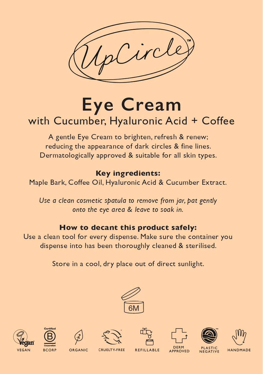 Vegan Hydrating Eye Cream with Hyaluronic Acid + Coffee Oil - Hauslife