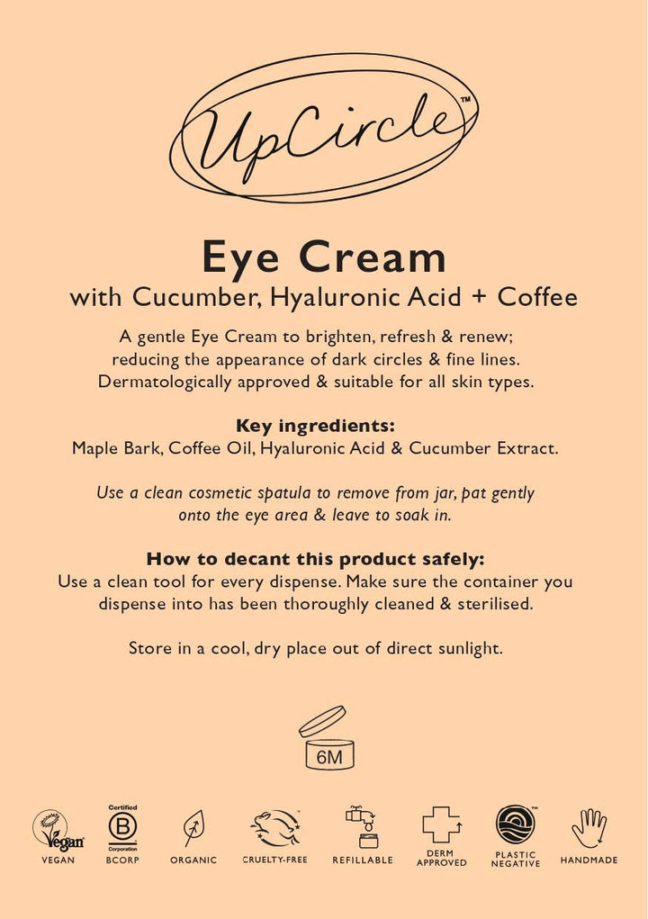 Vegan Hydrating Eye Cream with Hyaluronic Acid + Coffee Oil - Hauslife