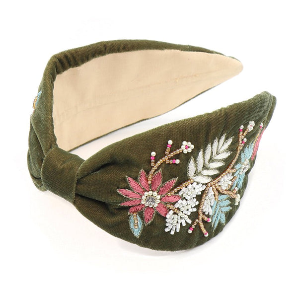 Velvet Embroidered Alice Band - Hauslife