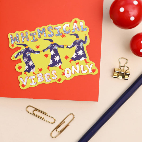 Whimsical Vibes Only Glitter Sticker - Hauslife