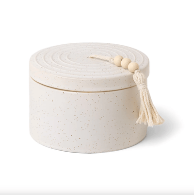 White Speckled Ceramic Candle With Lid - Hauslife