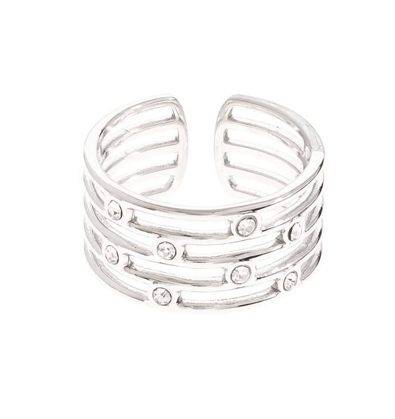 Wide Adjustable CZ Ring - Hauslife