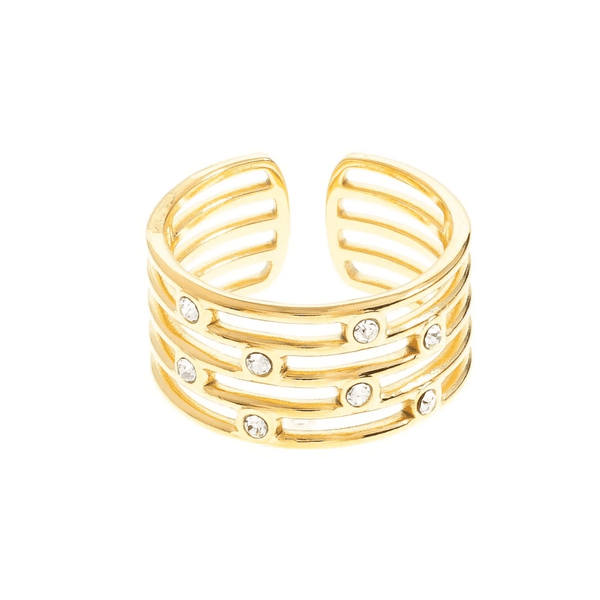 Wide Adjustable CZ Ring - Hauslife