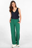 Wide Leg Double Stripe Trousers - Green - Hauslife