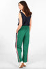 Wide Leg Double Stripe Trousers - Green - Hauslife