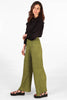 Wide Leg Plisse Trousers Waist in Olive Green - Hauslife