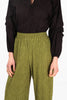 Wide Leg Plisse Trousers Waist in Olive Green - Hauslife