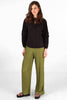 Wide Leg Plisse Trousers Waist in Olive Green - Hauslife