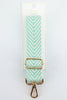 Woven Chevron Print Bag strap in Mint Green - Hauslife