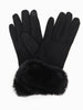 Zara Faux Fur Cuff Gloves - Black, Velvet - Hauslife