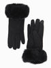 Zara Faux Fur Cuff Gloves - Black, Velvet - Hauslife