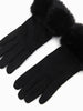 Zara Faux Fur Cuff Gloves - Black, Velvet - Hauslife