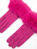 Zara Faux Fur Cuff Gloves - Fuchsia, Velvet - Hauslife