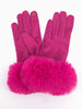 Zara Faux Fur Cuff Gloves - Fuchsia, Velvet - Hauslife