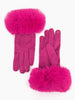 Zara Faux Fur Cuff Gloves - Fuchsia, Velvet - Hauslife