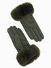 Zara Faux Fur Gloves - Khaki - Hauslife