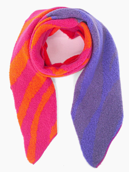 Zia Heavyweight Scarf - Fuchsia/Orange, Animal Stripe - Hauslife