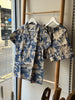 Cotton Pyjama Shorts Set - Blue Toile De Jouy